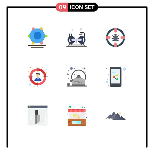 Creative Icons Modern Signs Sysymbols Pot User Bug Target Security — Vector de stock