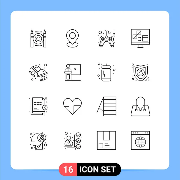 Universal Icon Symbols Group Modern Outlines Cuff Development Control Computer — Διανυσματικό Αρχείο