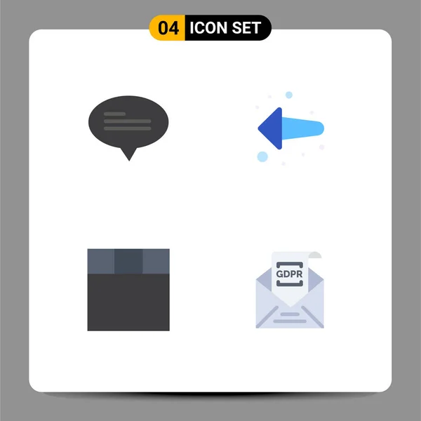 Creative Icons Modern Jelek Szimbólumok Chat Mail Nyíl Rács Gdpr — Stock Vector