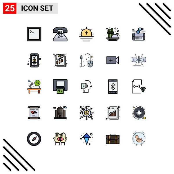 Stock Vector Icon Pack Líneas Signos Símbolos Para Juegos Sazonamiento — Vector de stock
