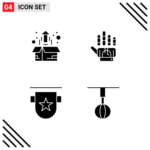 Творчі Ікони Сучасні Знаки Символи Коробки Значок Рослина Золото Знаки — стоковий вектор