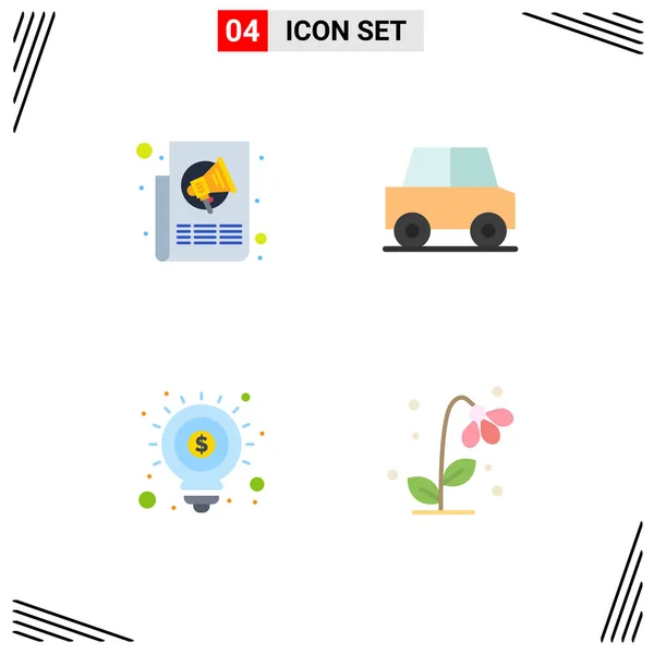 Vector Icon Pack Line Signs Symbols Ads Idea Paper Car — 스톡 벡터