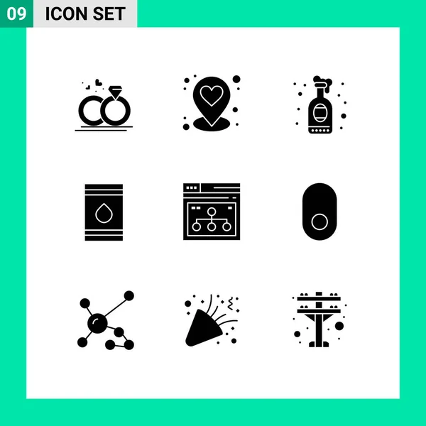 Ensemble Symboles Modernes Icônes Interface Utilisateur Signes Pour Page Éco — Image vectorielle