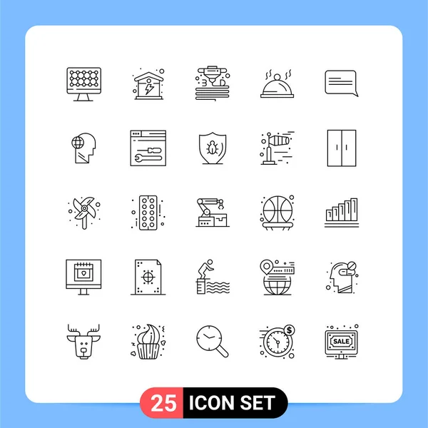 Креативных Иконок Современные Знаки Символы Сообщений Чатов Материалов Блюд Стола — стоковый вектор