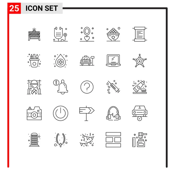 25现代标志和符号的用户界面行包 假日可编辑矢量设计元素 — 图库矢量图片