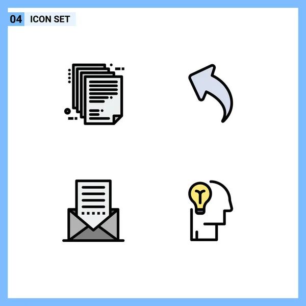 Universal Icon Symbols Group Modern Filledline Flat Colors Deliverable Email — Vetor de Stock