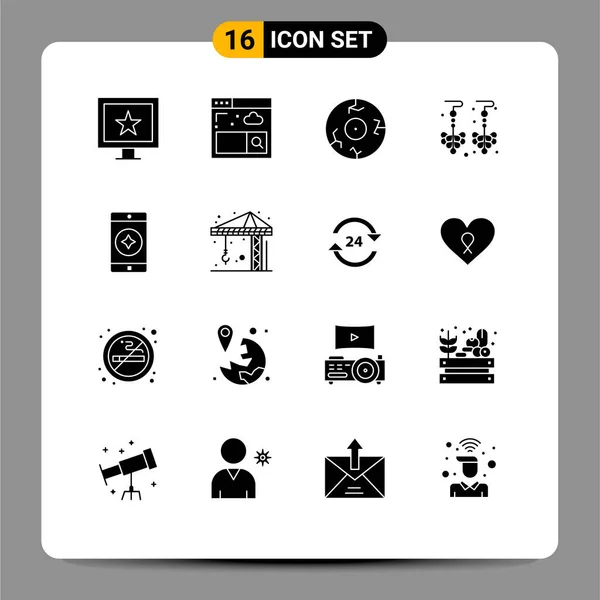 Mobile Interface Solid Gyph Set Pictograms Construction Mobile Application Halloween — Archivo Imágenes Vectoriales