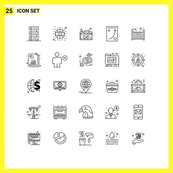 Creative Icons Modern Signs Symbols Bed Strategy Camera Planning Diagram — Stock Vector