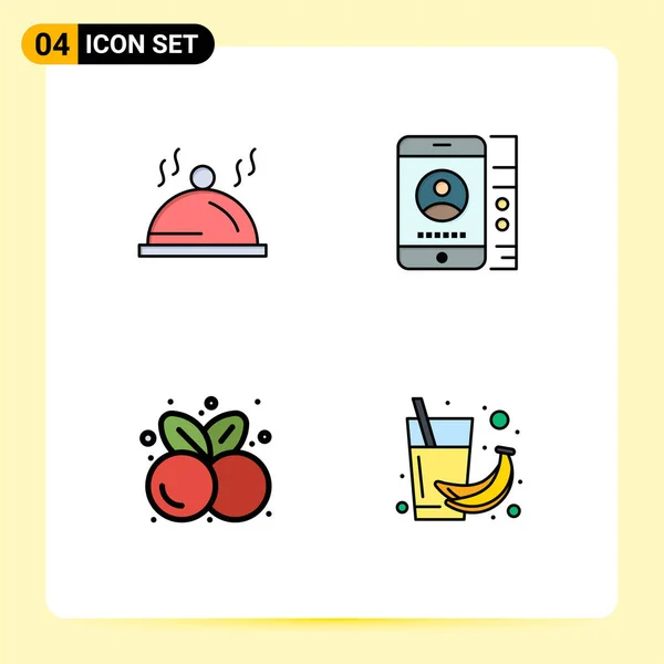 Iconos Creativos Signos Símbolos Modernos Hotel Comida Servicio Servicio Comida — Vector de stock