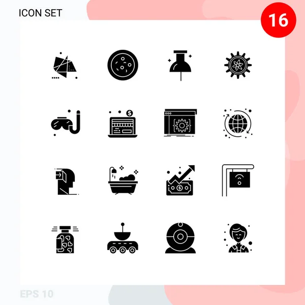 User Interface Solid Glyph Pack Modern Signs Symbols Economy Hobbies — Διανυσματικό Αρχείο