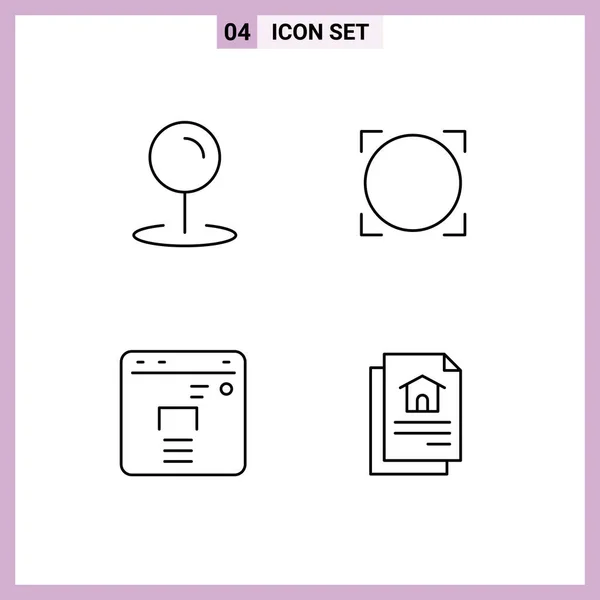 Universal Icon Symbols Group Modern Filledline Flat Colors Location Marketing — Stock Vector