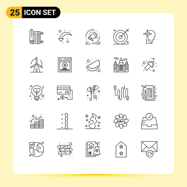 Universal Icon Symbols Group Modern Lines Search Media Left Engine — 스톡 벡터