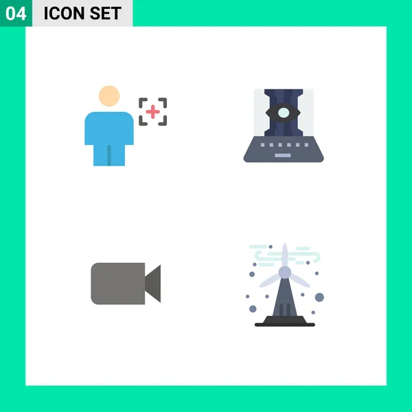 Mobile Interface Flat Icon Set Pictograms Avatar Technology Image Computer — Stock Vector