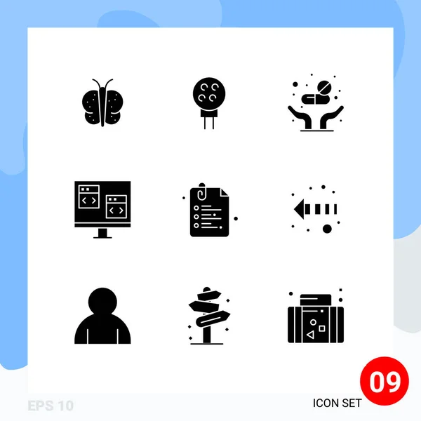 Creative Icons Modern Jelek Szimbólumok Papír Fejlesztése Orvostudomány Számítógép Alkalmazás — Stock Vector