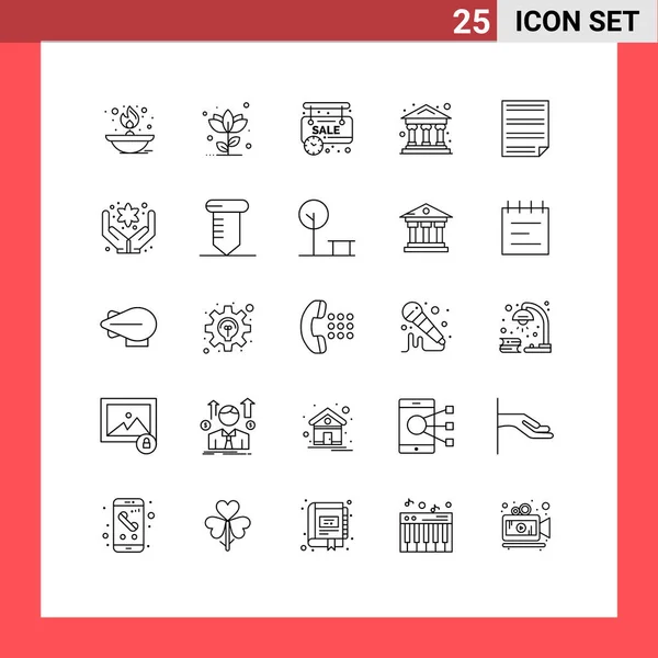 Stock Vector Icon Pack Mit Linienzeichen Und Symbolen Für Daten — Stockvektor