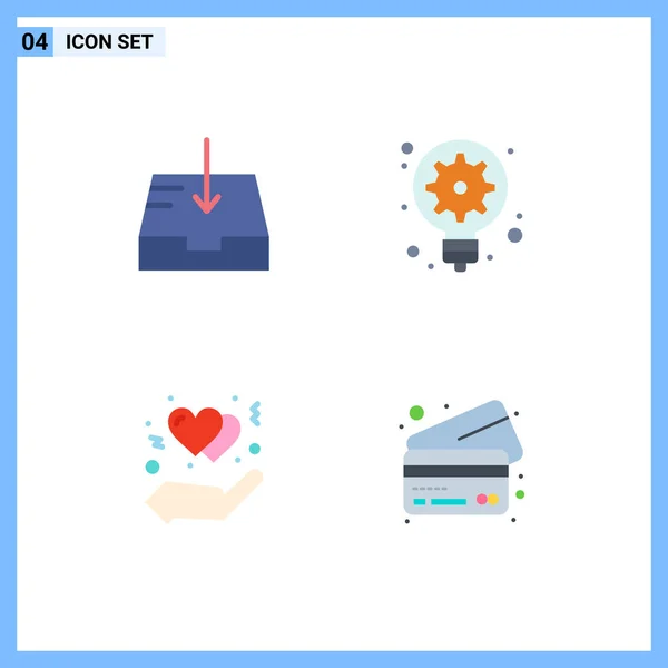 Flat Icon Pack Mit Universellen Symbolen Für Post Hand Generation — Stockvektor