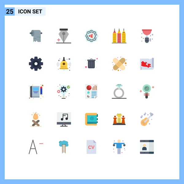 Creative Icons Modern Signs Sysymbols Media Player Gear Construction Siphon — Vector de stock