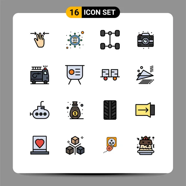 Creative Icons Modern Signs Sysymbols Accident Clipart Automobile Firefighter Party — Archivo Imágenes Vectoriales