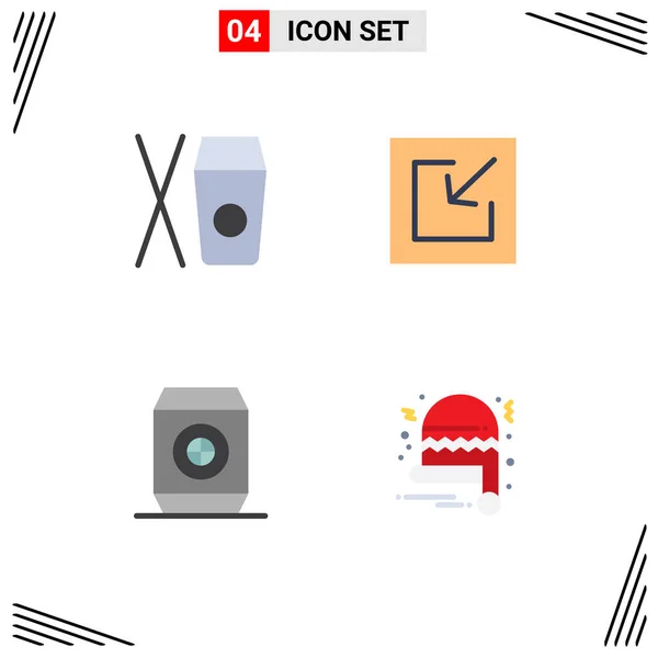 Benutzeroberfläche Flaches Icon Pack Moderner Zeichen Und Symbole Für Schachtel — Stockvektor