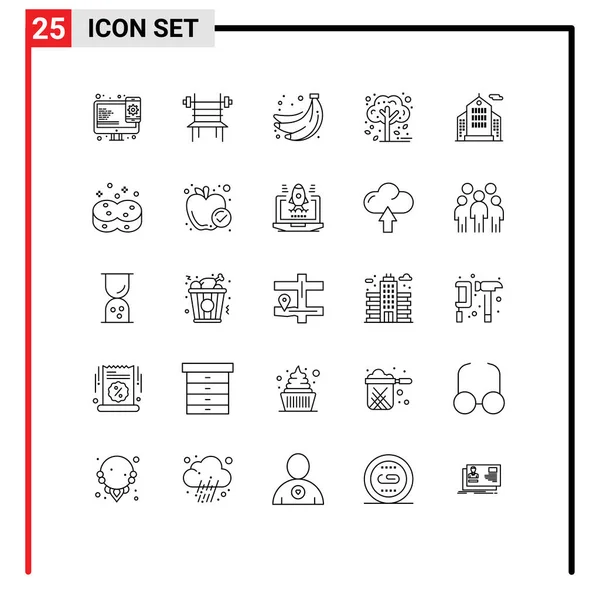 Conjunto Iconos Interfaz Usuario Moderna Símbolos Signos Para Construcción Planta — Vector de stock