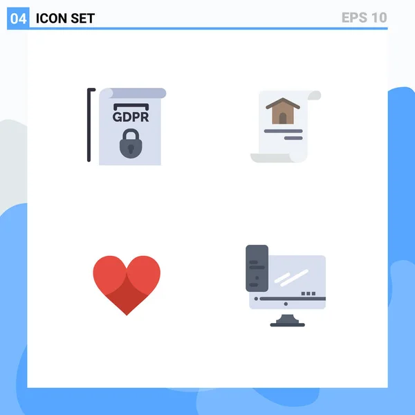 Creative Icons Modern Signs Sysymbols Gdpr Heart Terms Home Editable — Vector de stock