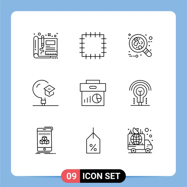 Señales Contorno Universal Símbolos Datos Universidad Célula Escuela Conocimiento Elementos — Archivo Imágenes Vectoriales