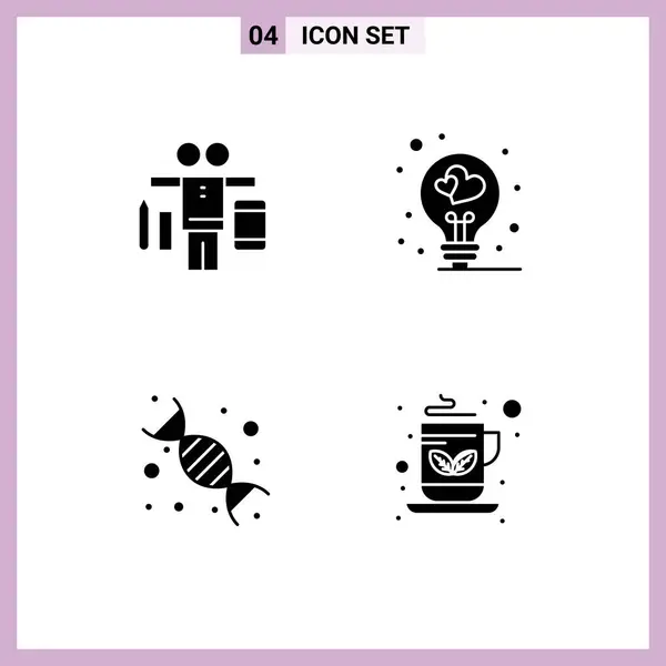 Universal Icon Symbols Group Modern Solid Glyphs Balance Biology Work —  Vetores de Stock