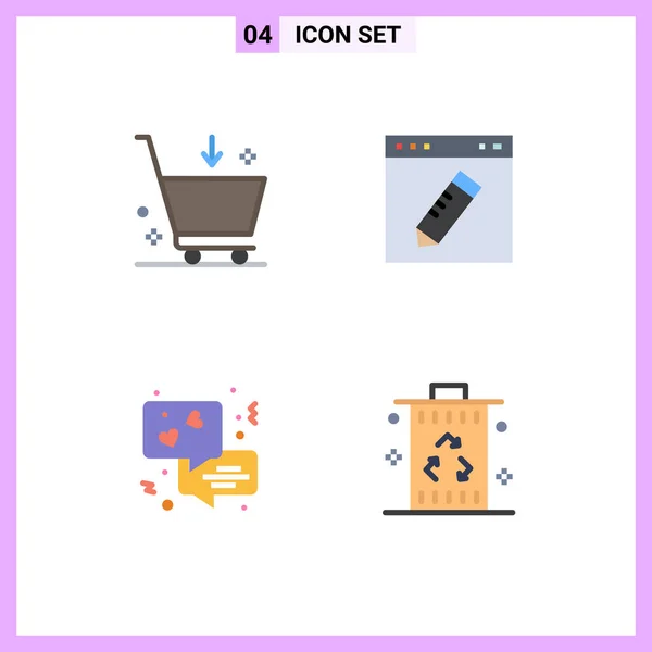 Set Iconos Interfaz Usuario Moderna Símbolos Signos Para Comprar Chatear — Vector de stock