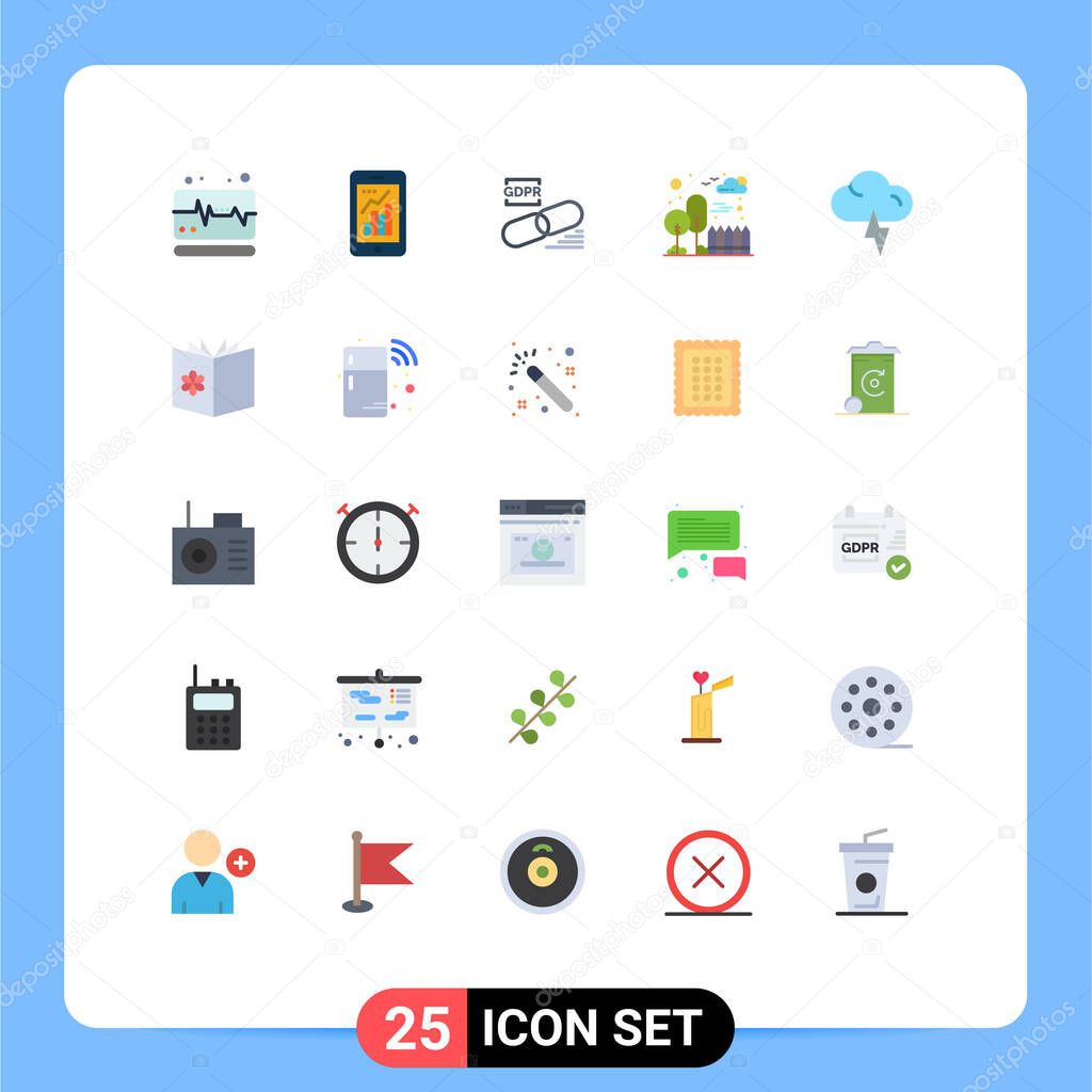Set of 25 Modern UI Icons Symbols Signs for cloud, cityscape, clip, city, security Editable Vector Design Elements