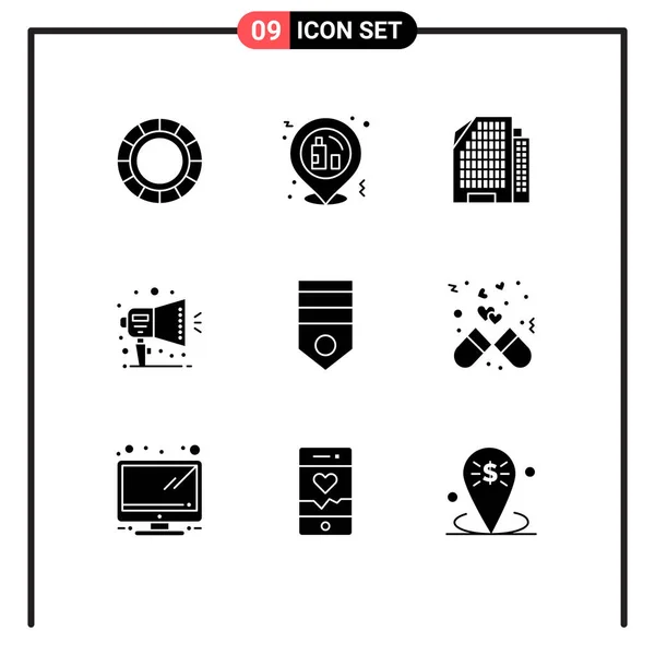 Creative Icons Modern Signs Symbols Rank Badge Building Army Promotion — Stockový vektor