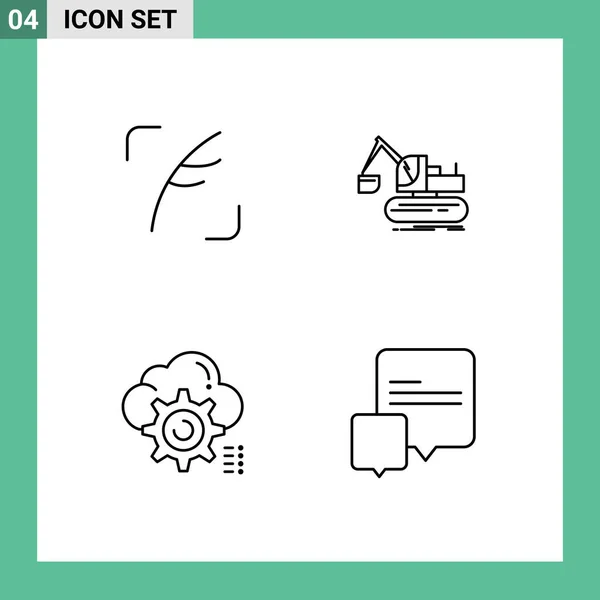 Stock Vector Icon Pack Líneas Signos Símbolos Para Twitter Setting — Archivo Imágenes Vectoriales