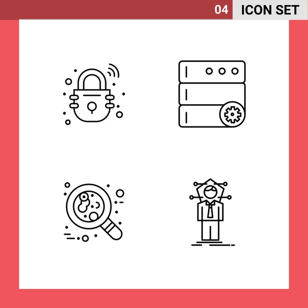 Stock Vector Icon Pack Líneas Signos Símbolos Para Casa Celda — Archivo Imágenes Vectoriales