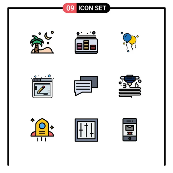 Creative Icons Modern Jelek Szimbólumok Üzenet Chat Hang Web Hozzászólás — Stock Vector