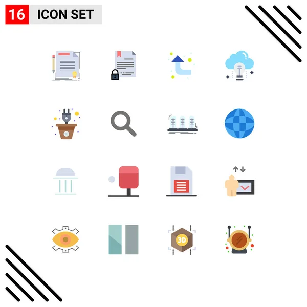 Universal Icon Symbols Group Modern Flat Colors Light Data Document — Stock Vector