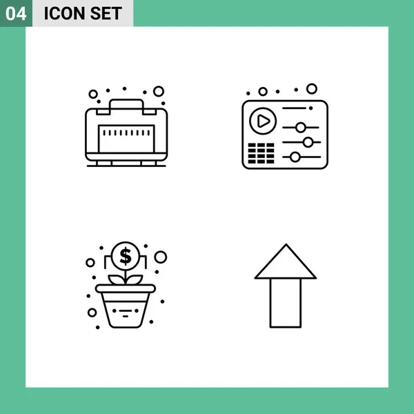 Stock Vector Icon Pack Mit Linienzeichen Und Symbolen Für Fall — Stockvektor