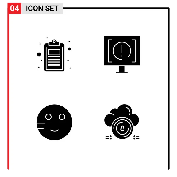 Modernes Set Von Solid Glyphen Piktograph Für Check Support Liste — Stockvektor