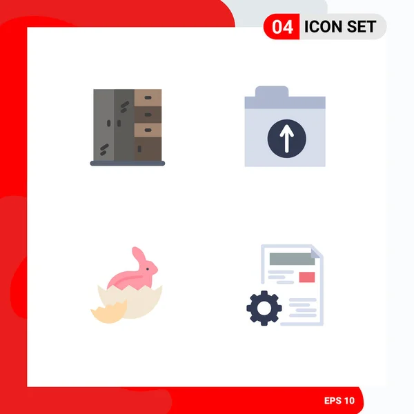 Flat Icon Pack Símbolos Universales Hogar Naturaleza Archivos Robbit Perfil — Vector de stock