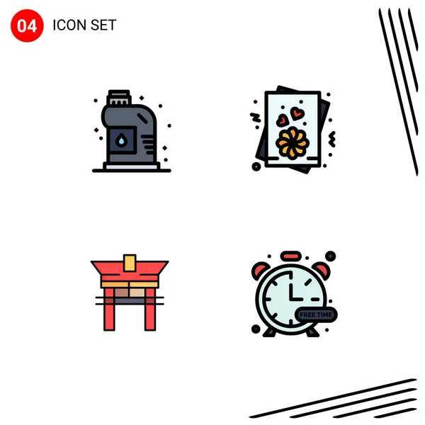 Set Modern Icons Sysymbols Signs Cleaner China Plumbing Ynes Ine — Vector de stock