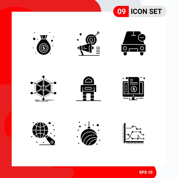 Stock Vector Icon Pack Mit Zeilenzeichen Und Symbolen Für Ressourcen — Stockvektor