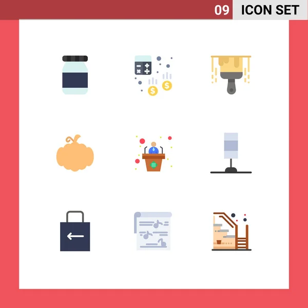 Conjunto Icones Modernos Símbolos Sinais Para Fala Empregado Construção Negócio — Vetor de Stock