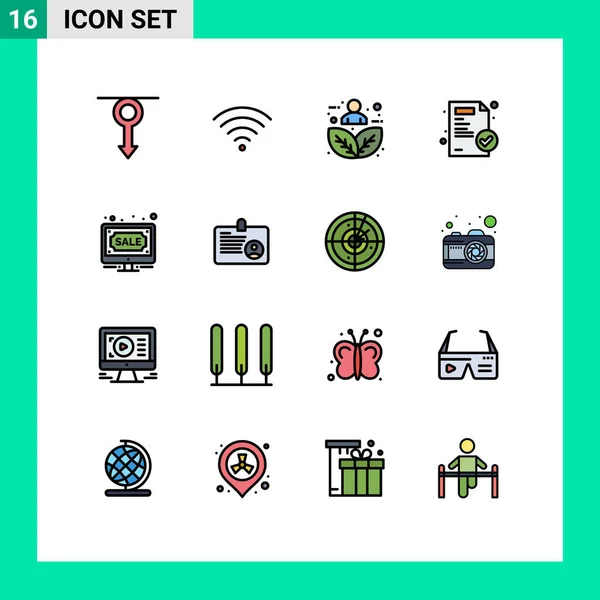 Universal Icon Symbols Group Modern Flat Color Filled Lines Bids — Vetor de Stock