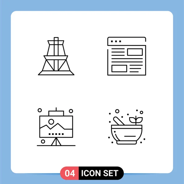 Mobile Interface Line Set Pictograms Electrical Development Transtower Development Seo — Stock Vector