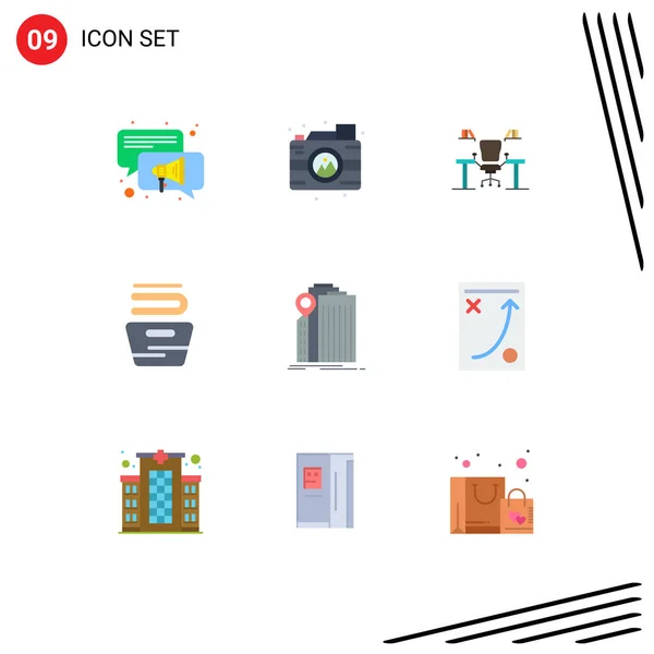 Universal Icon Symbols Group Modern Flat Colors Washing Clothes Business — Stock Vector