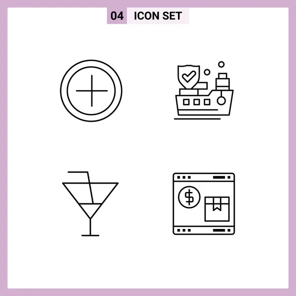 Icône Vectorielle Stock Paquet Signes Symboles Ligne Pour Interface Partie — Image vectorielle