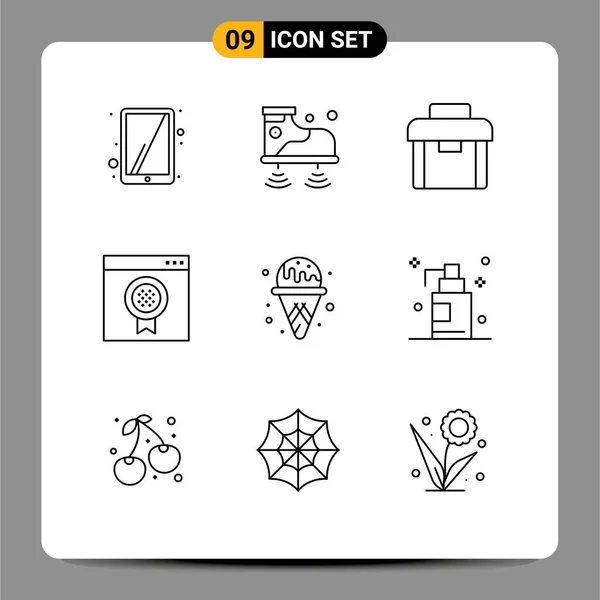 Set Modern Icons Symbols Signs Park Water Business Online Browser — Stock Vector