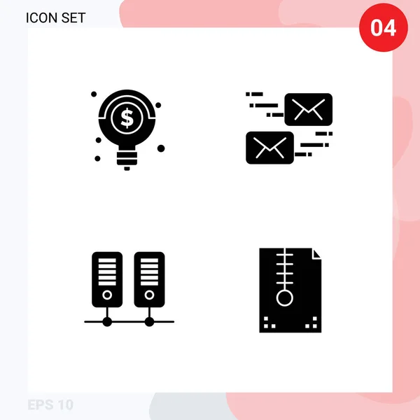 Stock Vector Icon Pack Line Signos Símbolos Para Creativo Servidor — Vector de stock