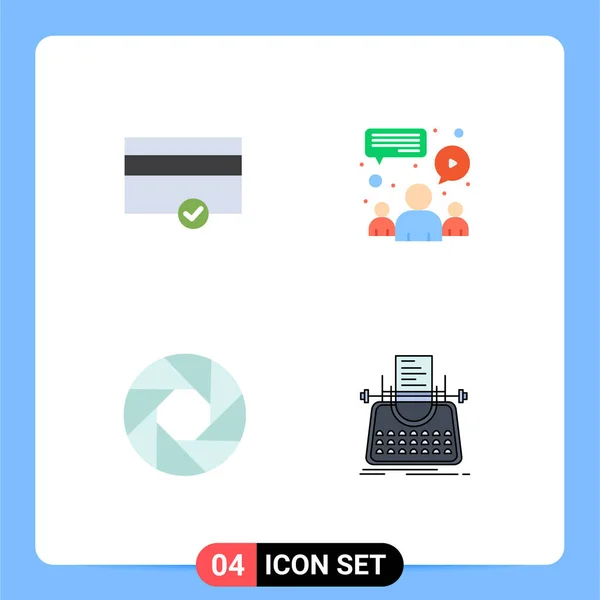 Set Van Moderne Pictogrammen Symbolen Tekenen Voor Financiën Focus Chat — Stockvector
