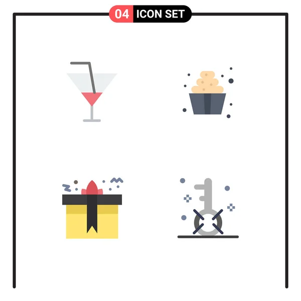 Universal Flat Icons Set Für Web Und Mobile Anwendungen Drink — Stockvektor