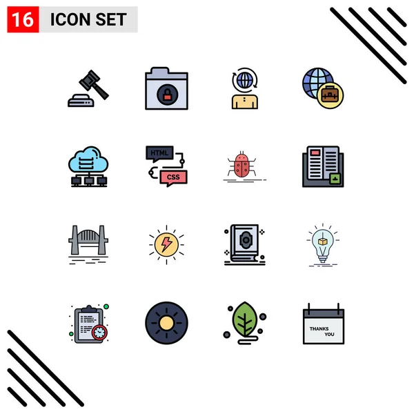 Stock Vector Icon Pack Mit Linienzeichen Und Symbolen Für Entwicklung — Stockvektor