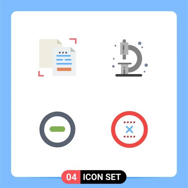 Universal Flat Icons Set Para Web Aplicações Móveis Conteúdo Microscópio — Vetor de Stock